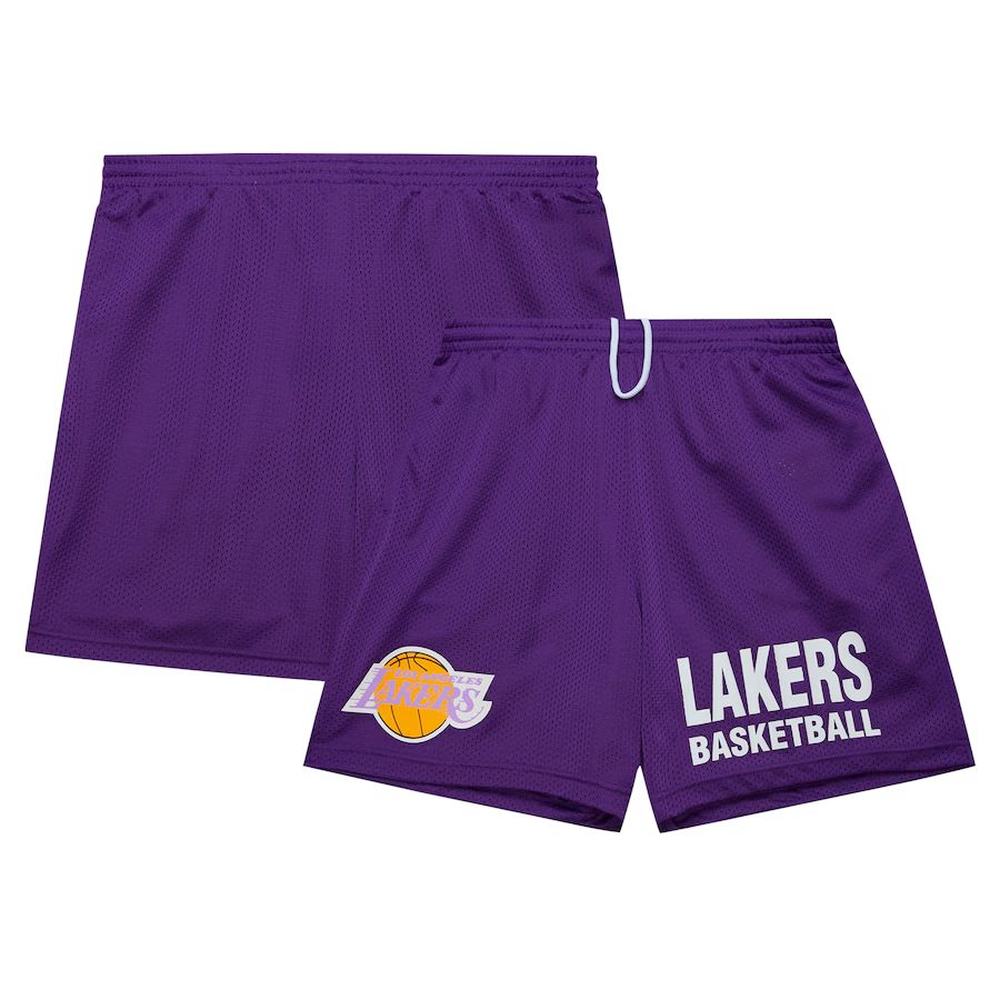 2025 Men NBA Los Angeles Lakers Purple Shorts->los angeles lakers->NBA Jersey